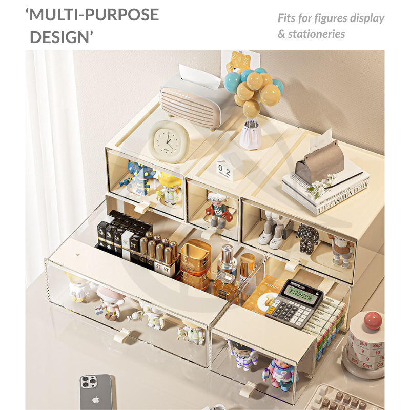 Desktop Display Stackable Storage Box Pull-Out Drawer Dustproof ...