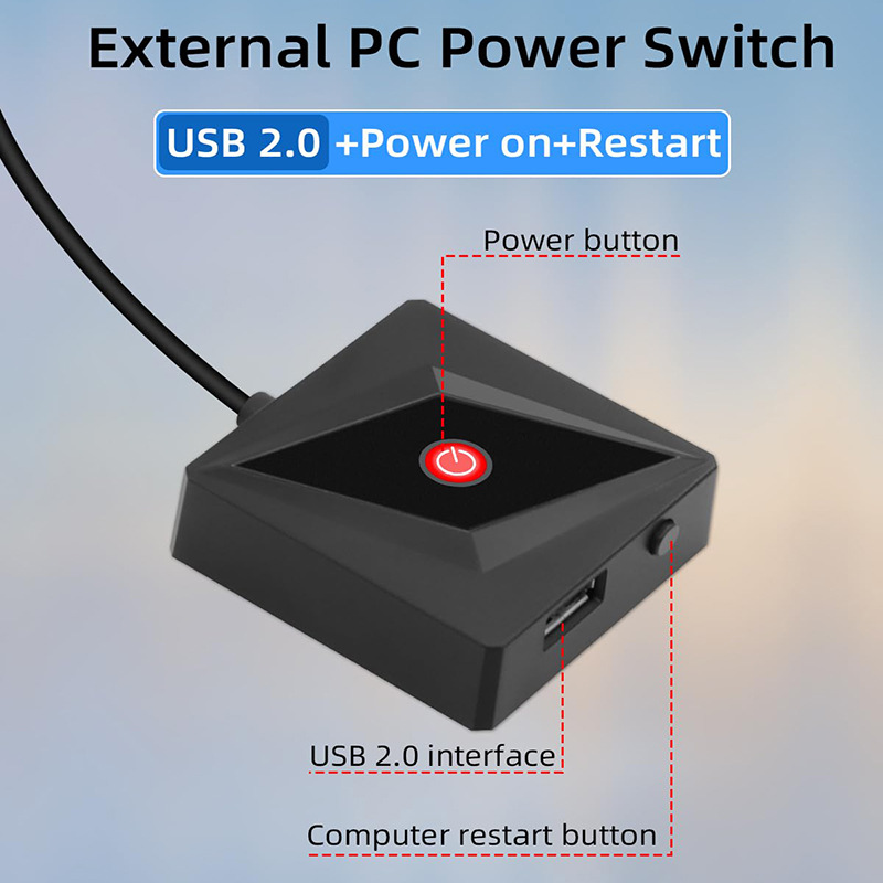 Computer Desktop PC External Switch On/Off Button Multi Function USB ...
