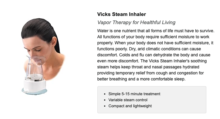 Vicks Personal Steam Inhaler | Model V1200 | Shopee Malaysia