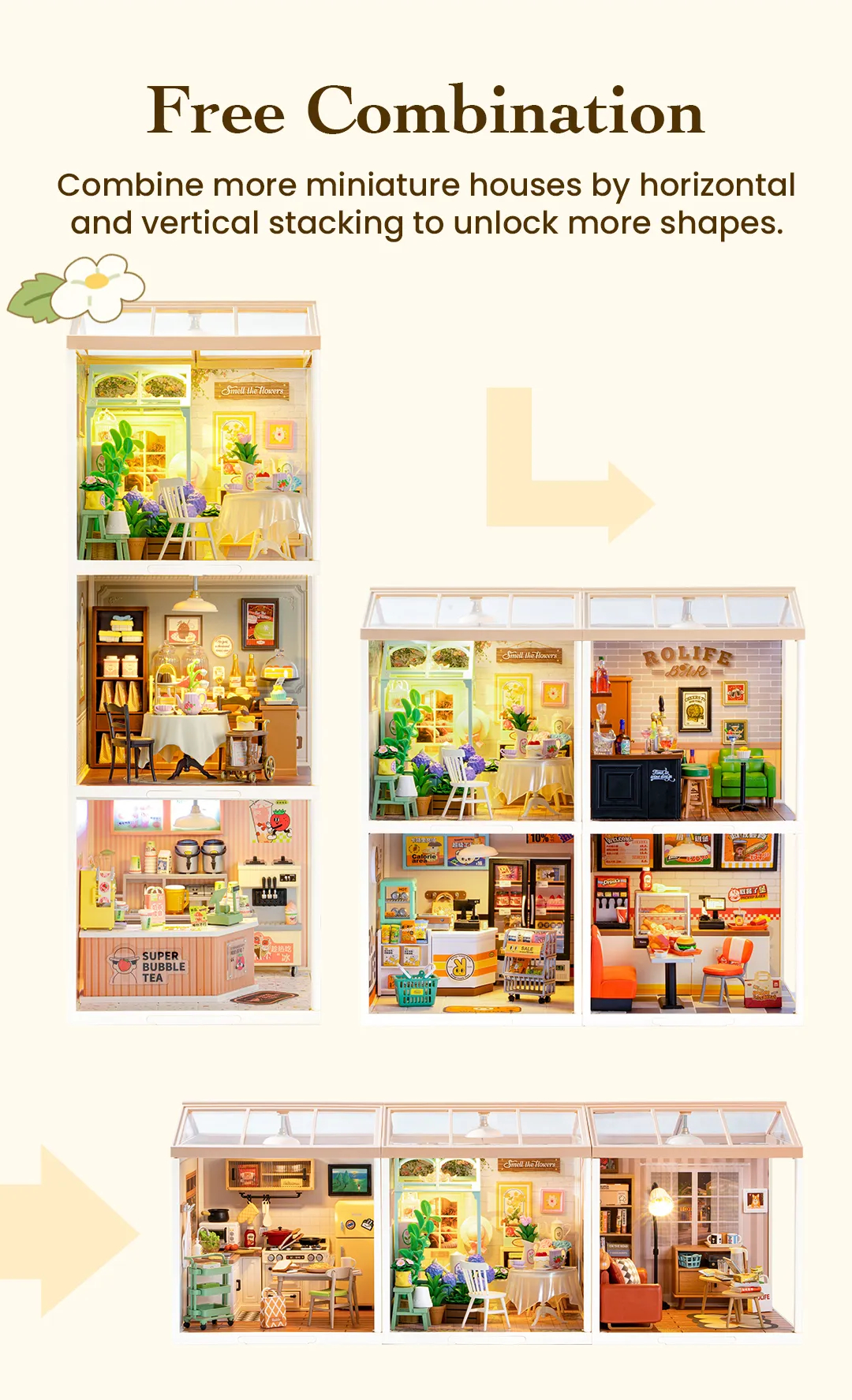 Robotime Rolife 3D DIY Super Creator Plastic Miniature House Birthday ...