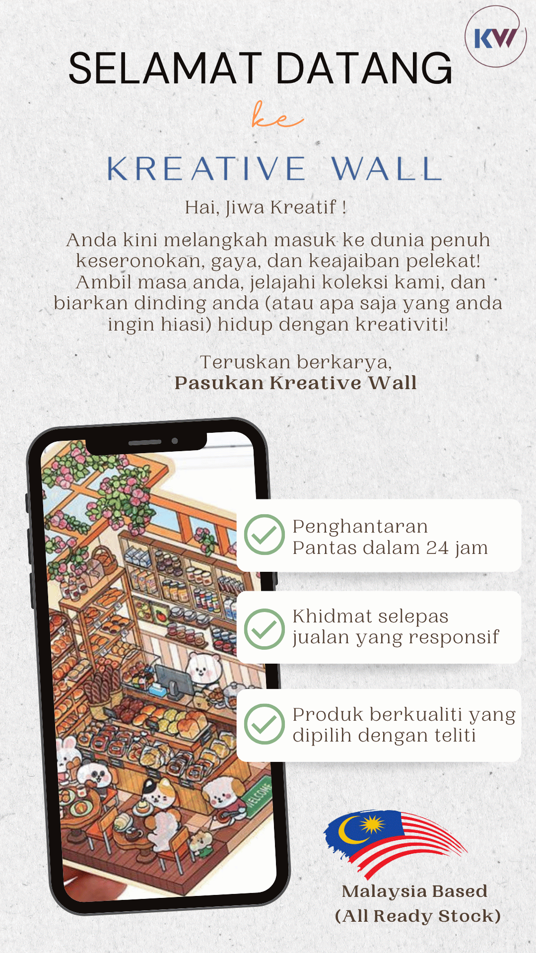 [KW] 50 pcs Sticker Kecil | Stiker Aesthetic “Positive Vibes” Ceria ...