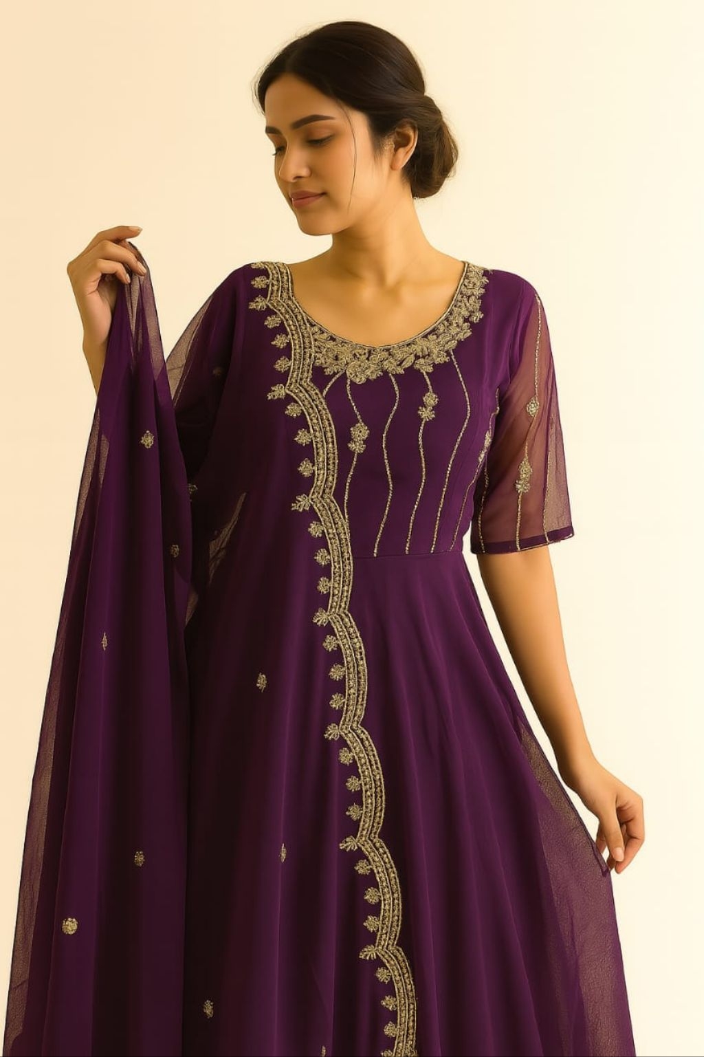 🇲🇾 Gaun Anarkali: Sejenis pakaian tradisional India yang mempunyai ...