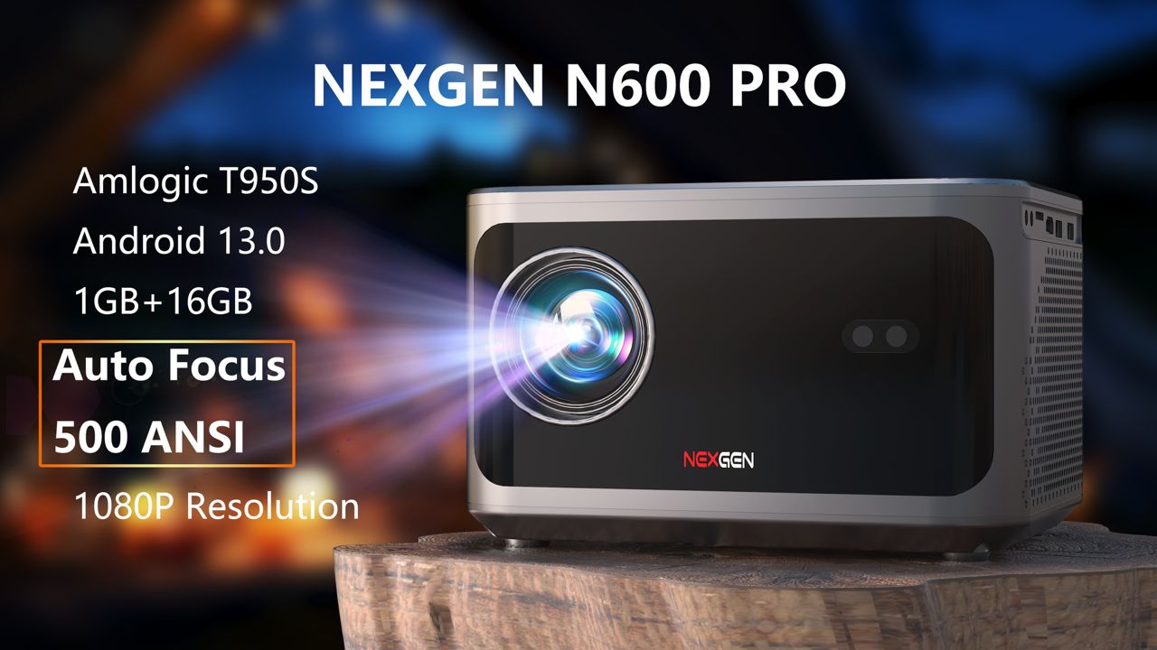 NexGen N600 PRO Projector Android 13 with Dual WIFi Band Auto Focus ...