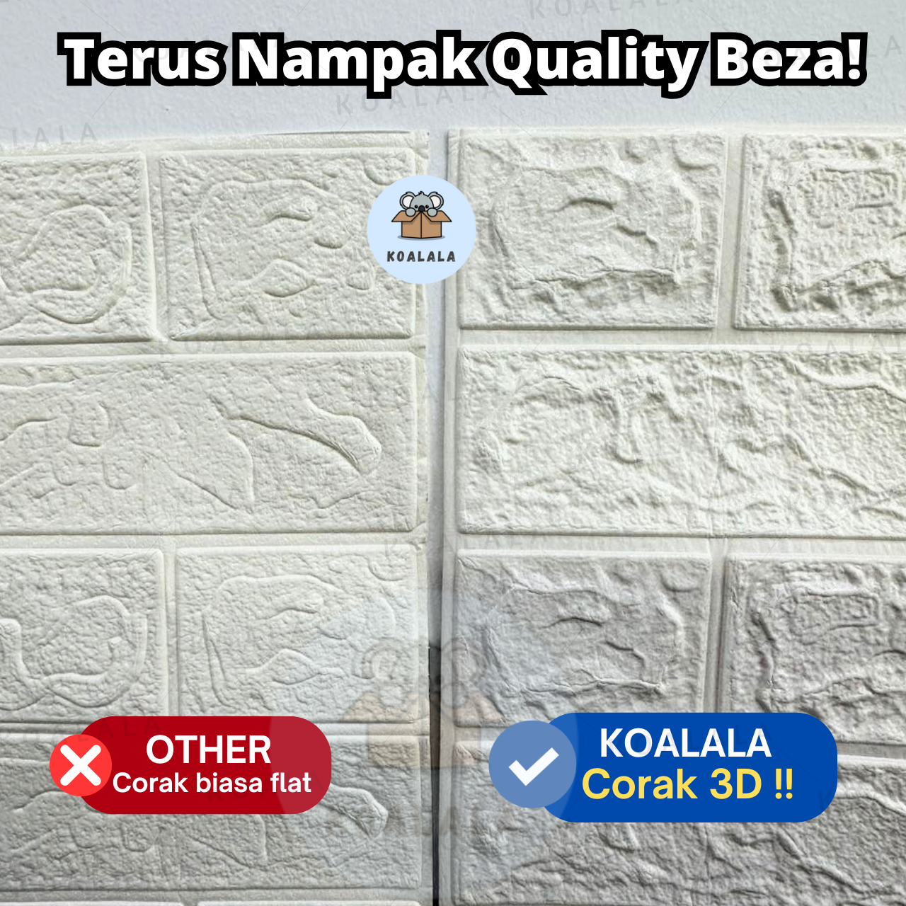 Brick White Foam Wallpaper Wall Paper Dinding Pelekat Wallpaper Dinding