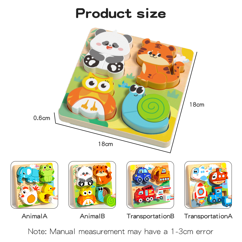 LAKOE Kids Baby Wooden Educational Jigsaw Puzzle Kids Early Education ...