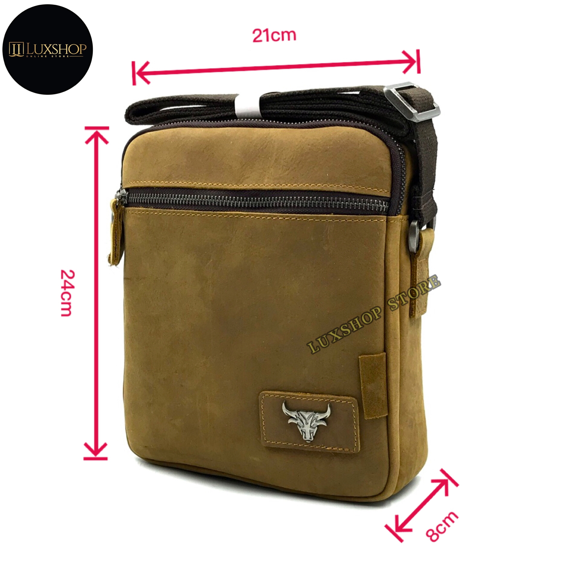 L Size Rush Rider Sling Bag Full Cow Leather Shoulder Bag CrossBody ...