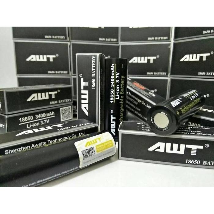 BATERAI AWT HITAM 18650 RECHARGEABLE - BATER AWTharga per biji | Shopee ...