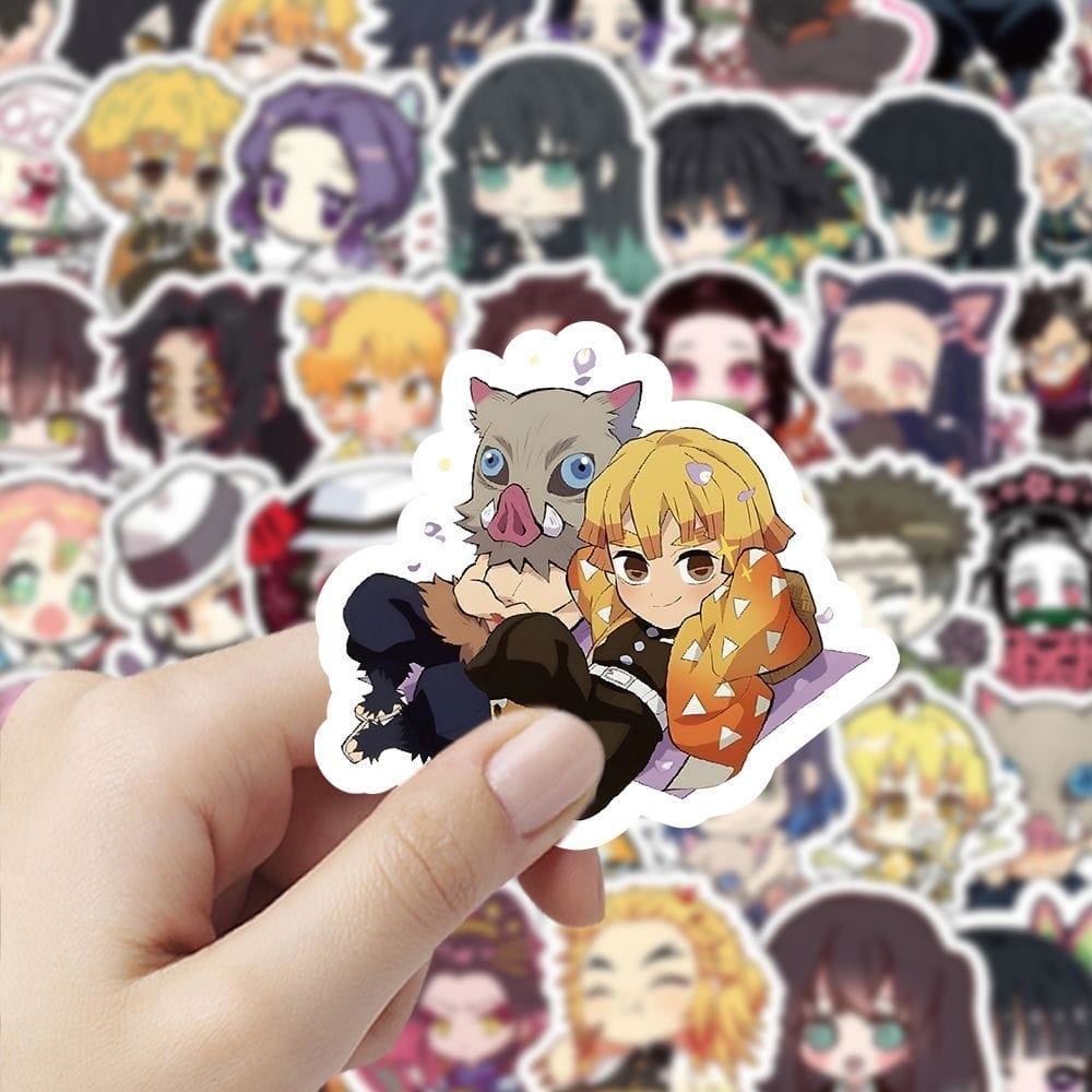 100pcs Demon Slayer Anime Pelekat Comel Stickers Cute Label Gift Hadiah ...