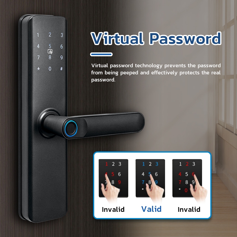 Door Lock Smart Password Lock Fingerprint Key Card Security Door Lock ...