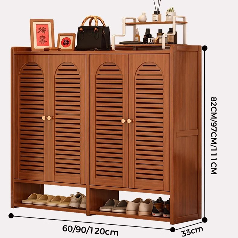𝑳𝑨𝑪𝑪𝑶𝑯𝑼𝑮 Bamboo Shoe Cabinet Rak Kasut Bertutup Arched Shutter Door ...