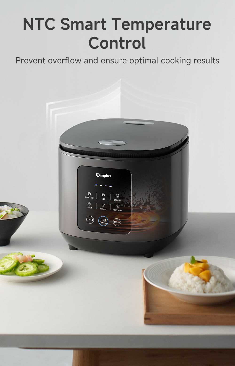 Simplus 4L Rice Cooker | Low Sugar Low Carbon | 6 Preset Programs | 24H ...