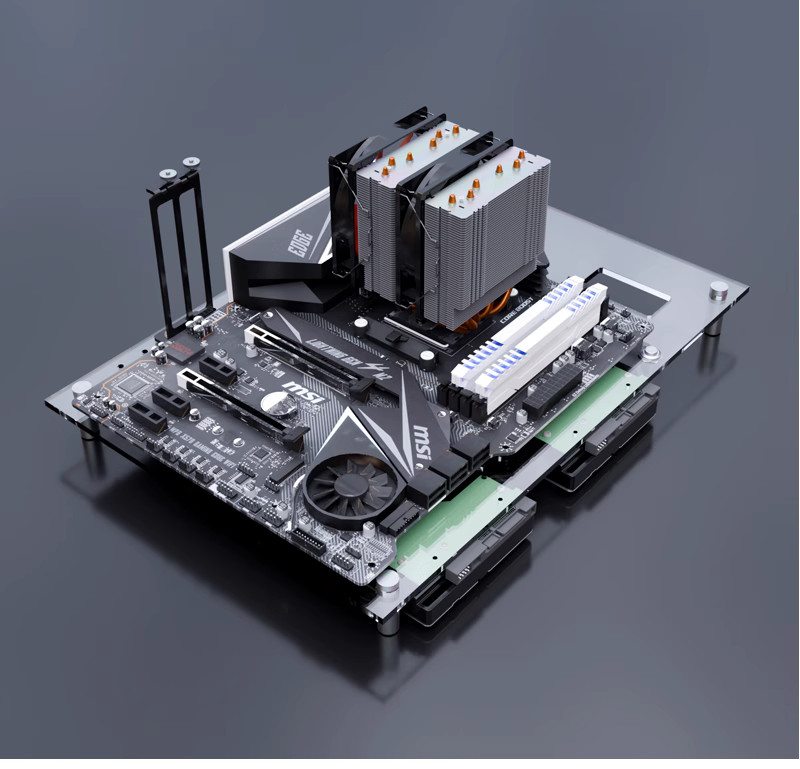 DIY Acrylic Open Desktop Case Transparent Computer ATX/MATX/ITX Free ...
