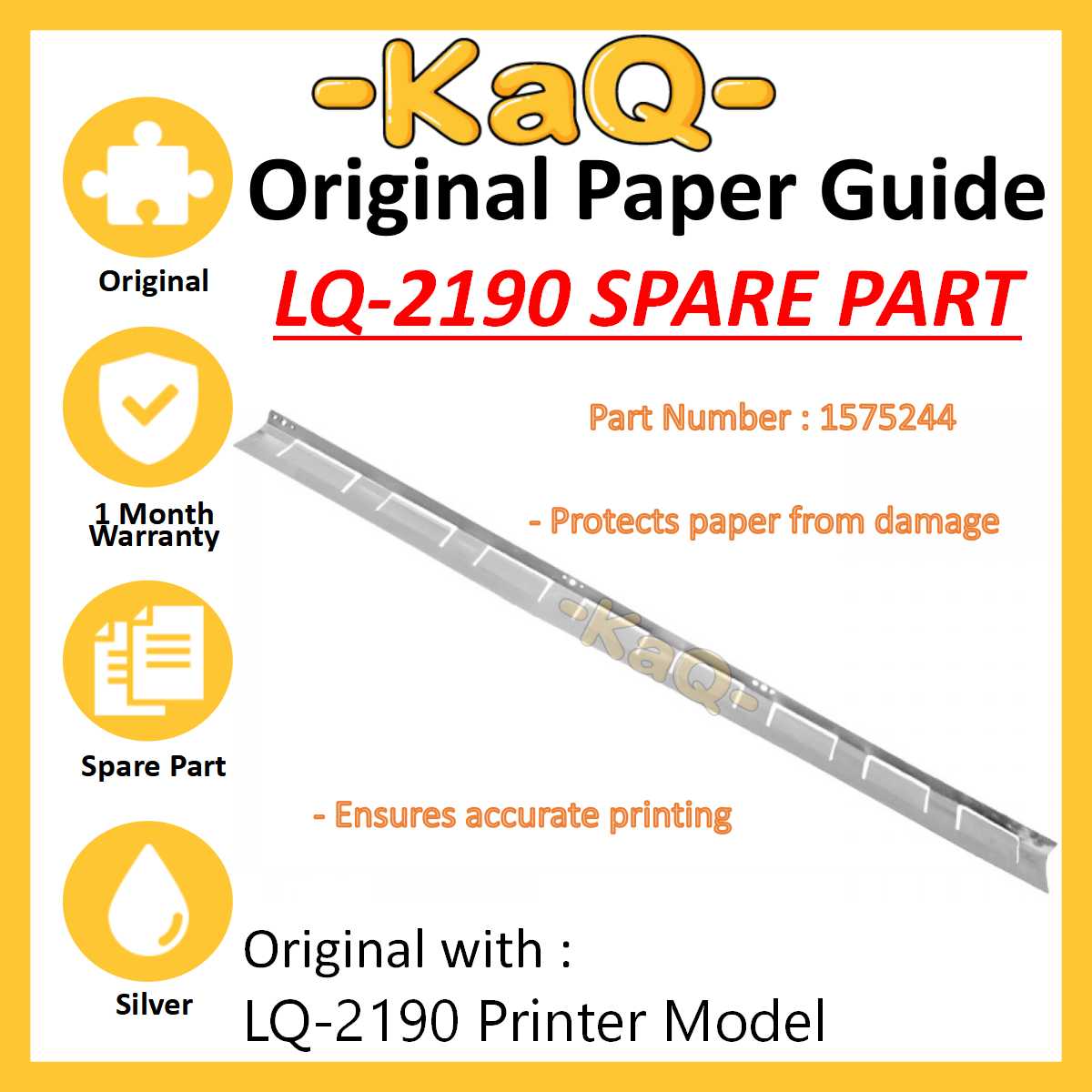Original Epson LQ-2190 LQ2190 LQ 2190 2190 Paper Guide 1575244 spare ...