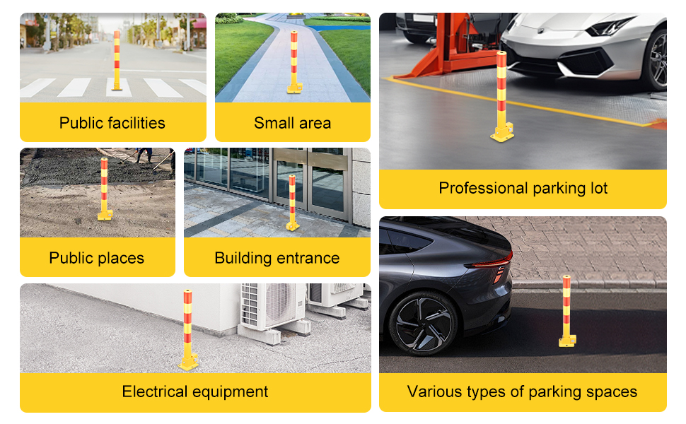 Safety Parking Barrier Post Traffic Parking Blocker Driveway Blocker ...