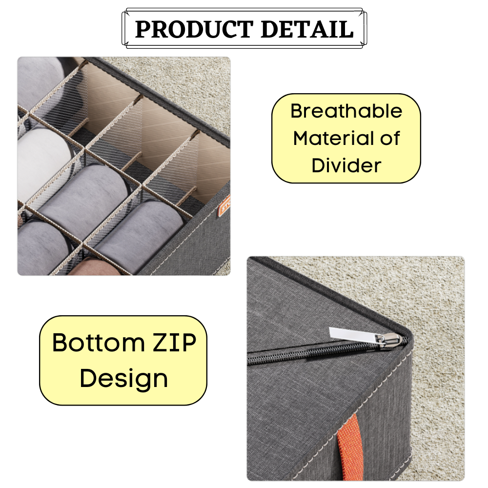 6/7/20 Slots Storage Box Wardrobe Organizer Box Stackable Foldable