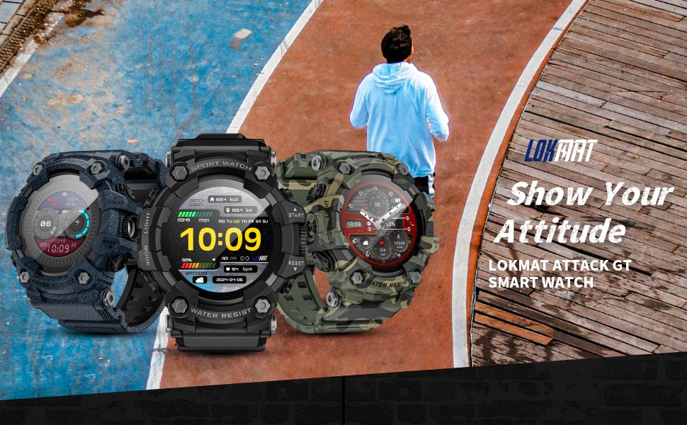 LOKMAT ATTACK GT Outdoors Smart Watch Sports Compass Flashligh BT ...