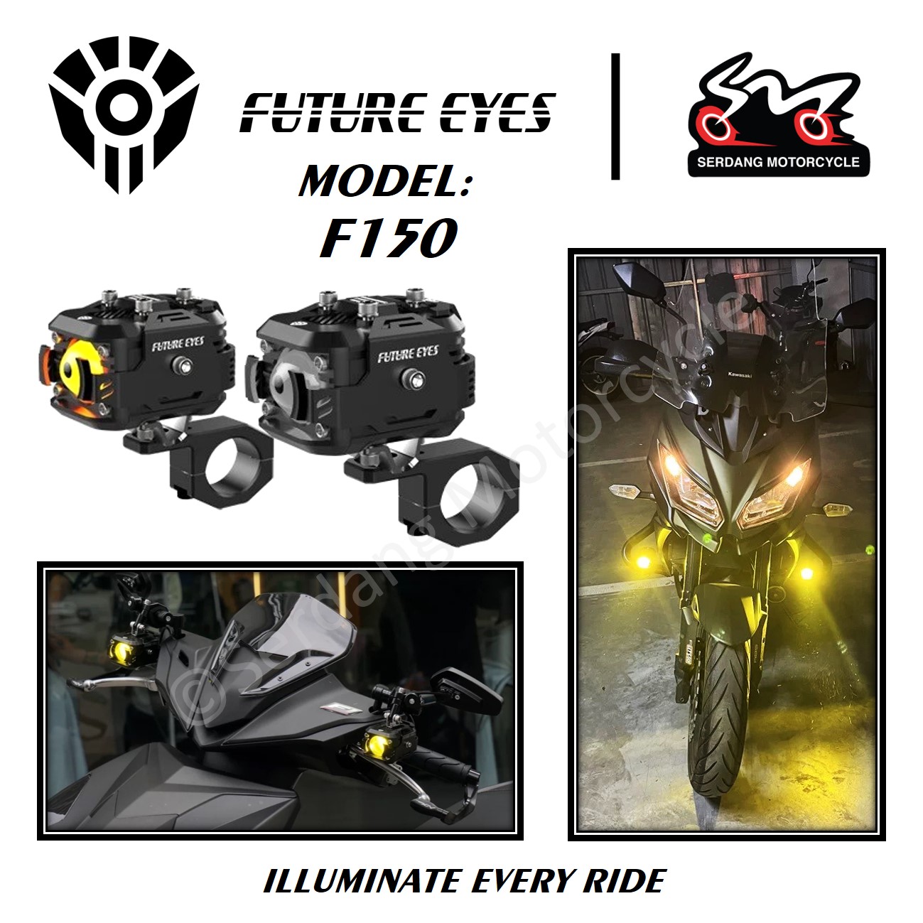 FUTURE EYES Spotlight F150 Headlamp Spot Light Motorcycle Touring LED