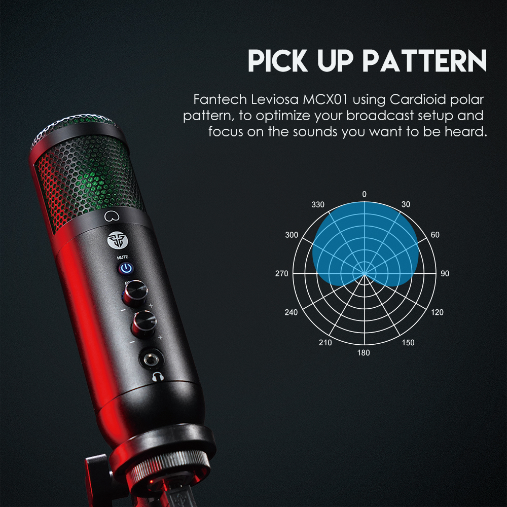 Fantech Condenser MICROPHONE MCX01 MCX03 LEVIOSA Microphone USB for PC