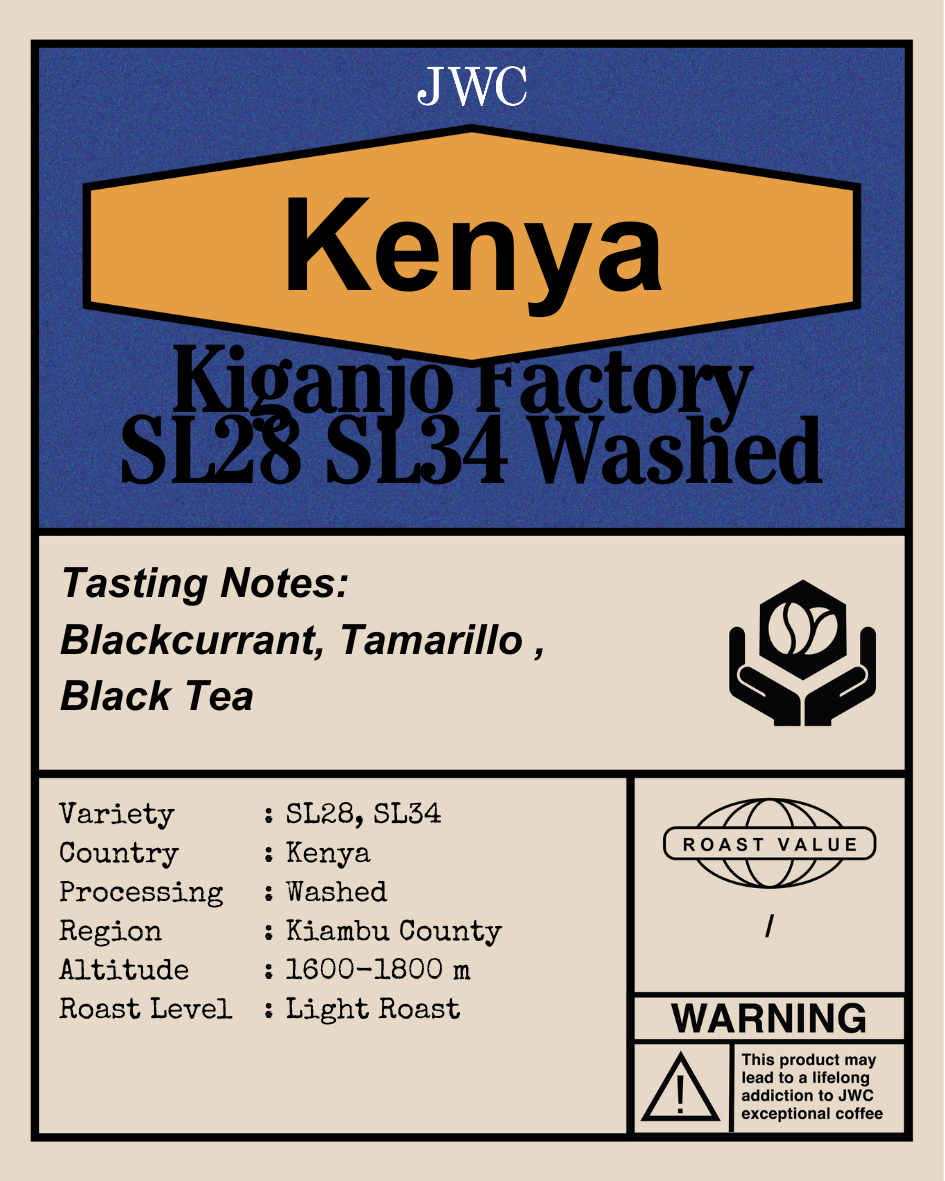 JWC Roastery Kenya Kiganjo Factory SL28 SL34 Washed (Coffee Bean