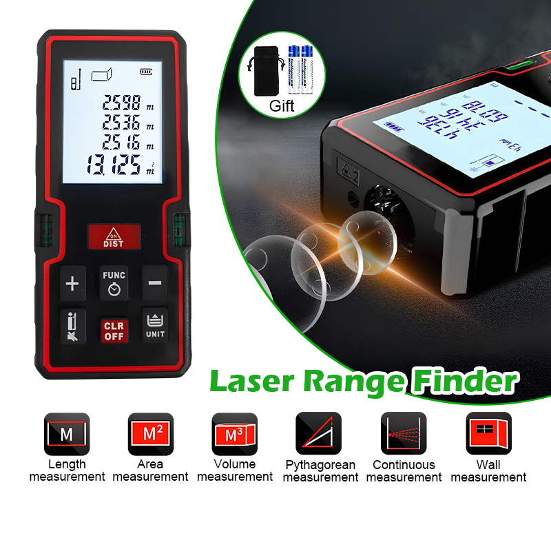 👍Digital Laser Rangefinder 100M Laser Measurement LCD Distance Meter