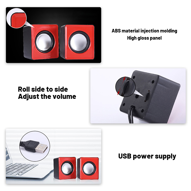 🔊PC Speaker Computer Speaker with Volume Control Wired USB Speaker 9D