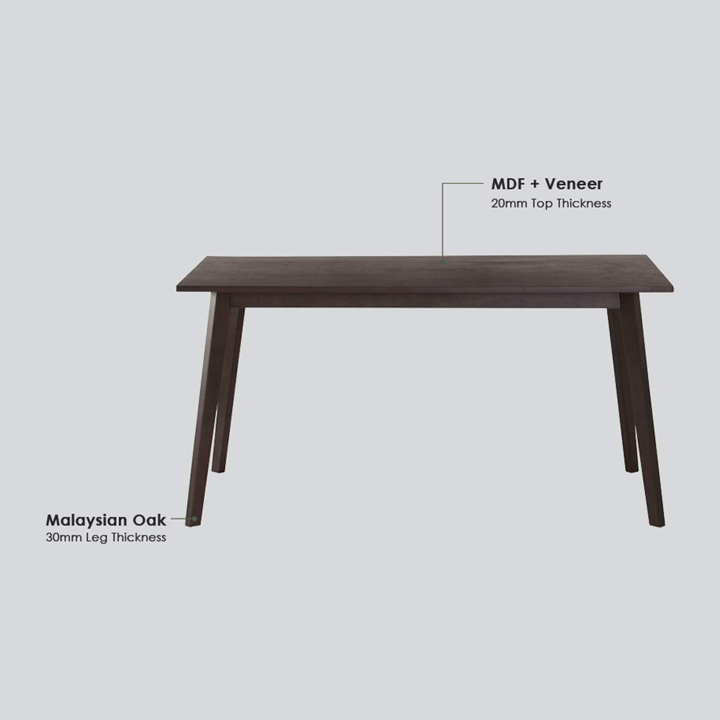 HOMATRIX Wooden Dining Table Set Rectangle 4 Seater 6 Seater Meja Makan ...
