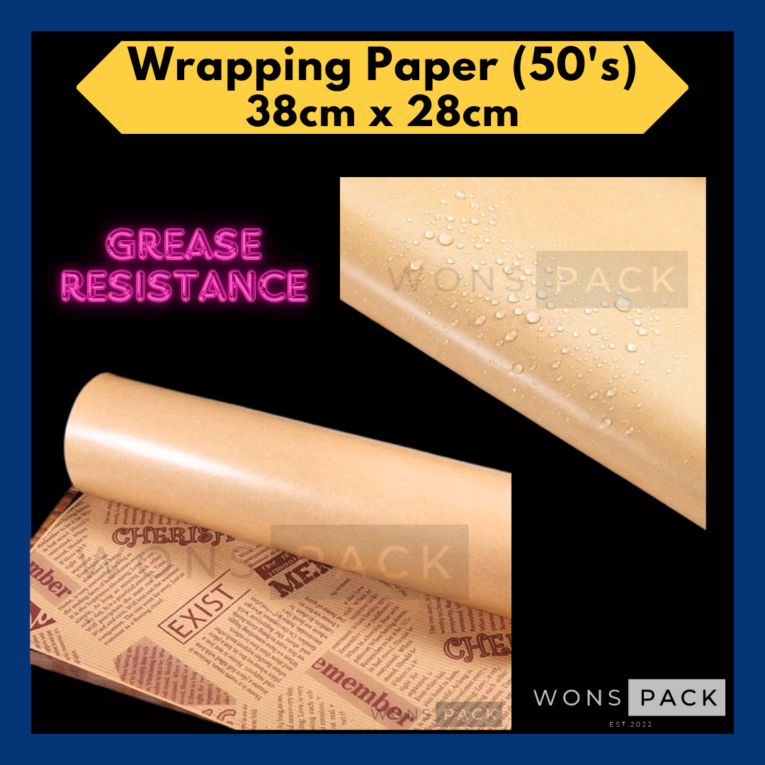 {WONSPACK} 50pcs Sandwich Food Wrapping Paper Toast Food Wrap Kertas ...