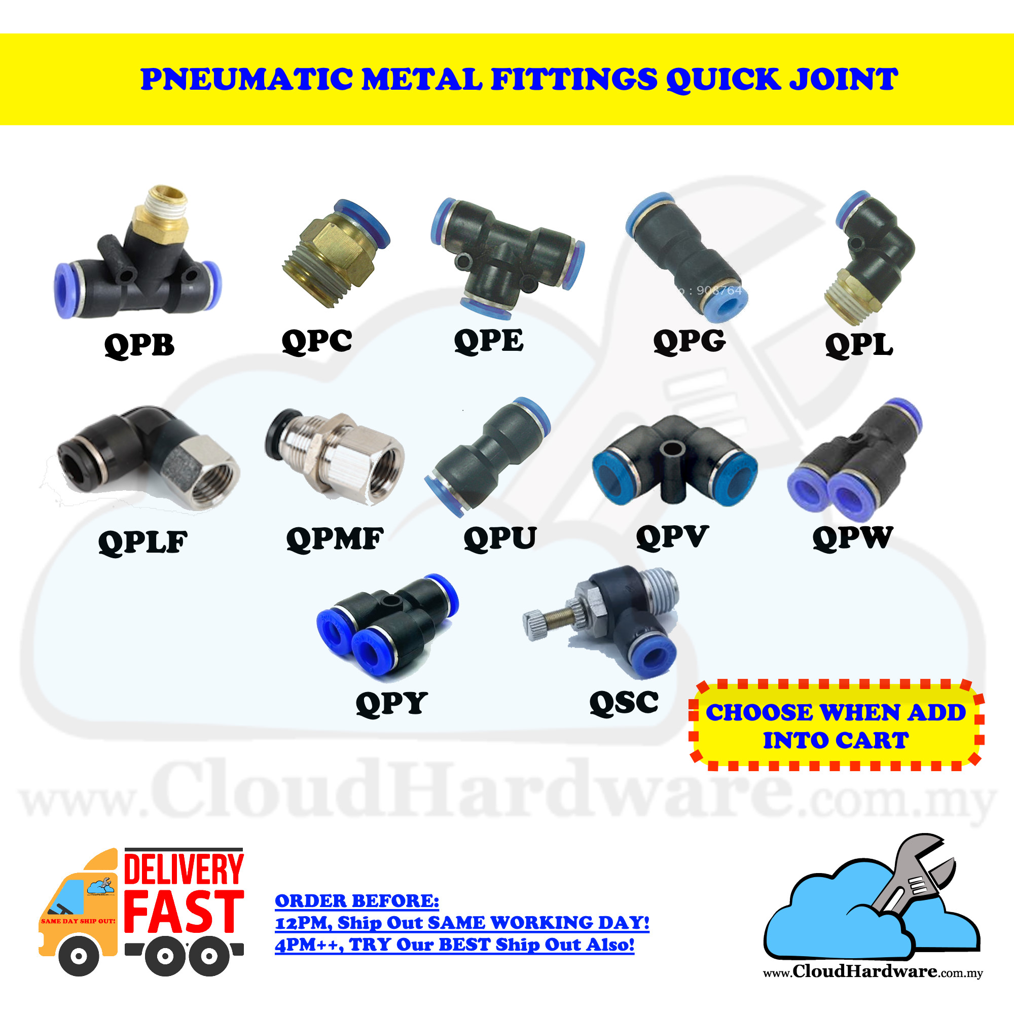 PNEUMATIC FITTINGS QUICK JOINT QPB QPC QPL QPLF QPMF QSC | Shopee Malaysia
