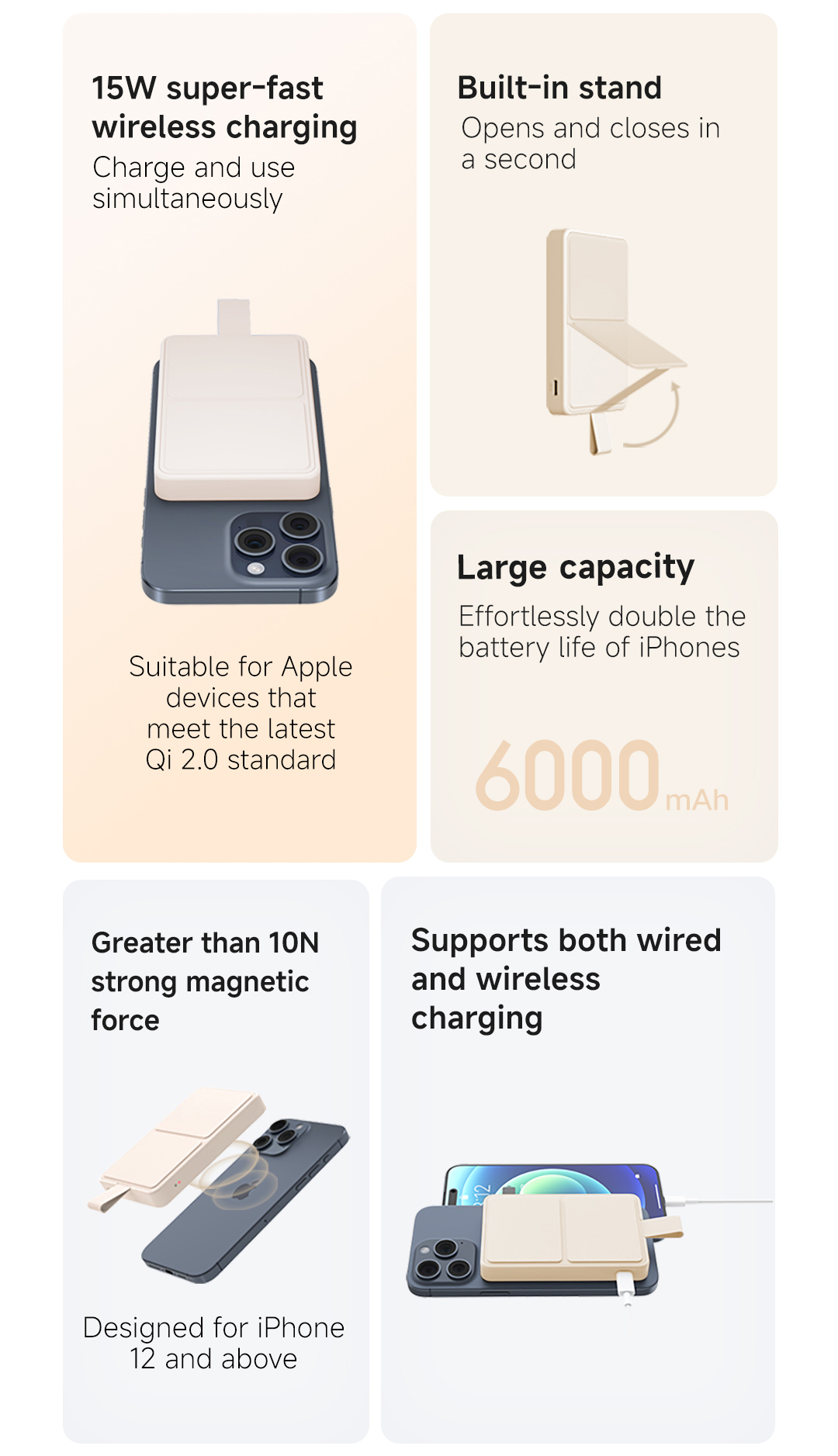 Xiaomi Magnetic Power Bank 6000mah | 18W Wired + 15W Wireless Charging ...