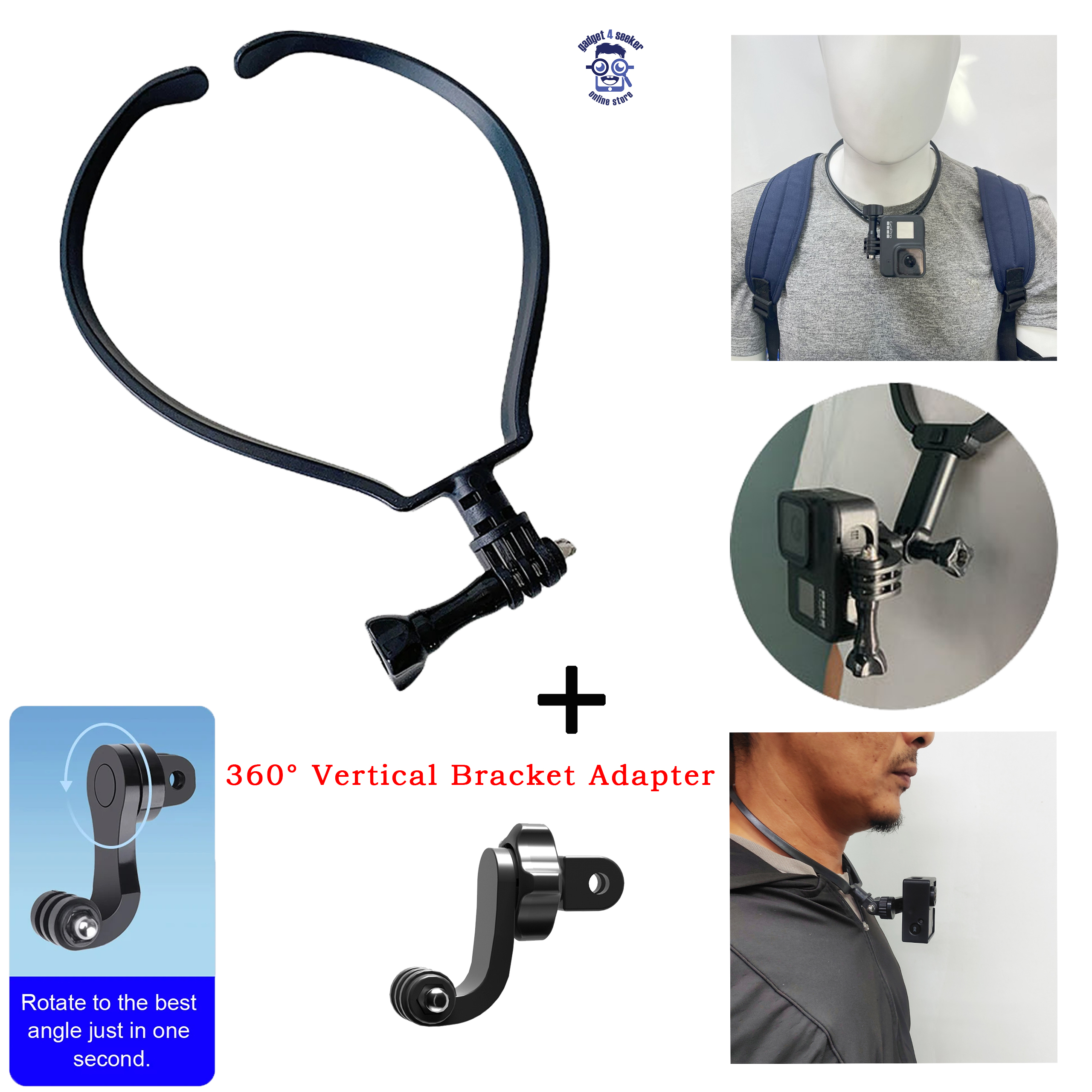 GoPro Smartphone Neck Holder Collar Hanging Lightweight Adjustable Neck ...