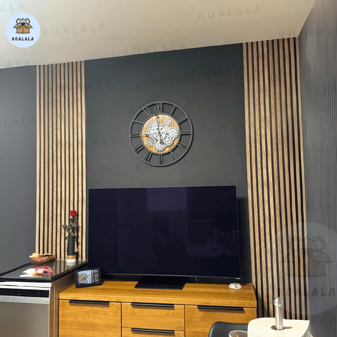 10 Meter Wood Wall Panel Wallpaper Dinding Ruang Tamu Wood Grain Muji ...