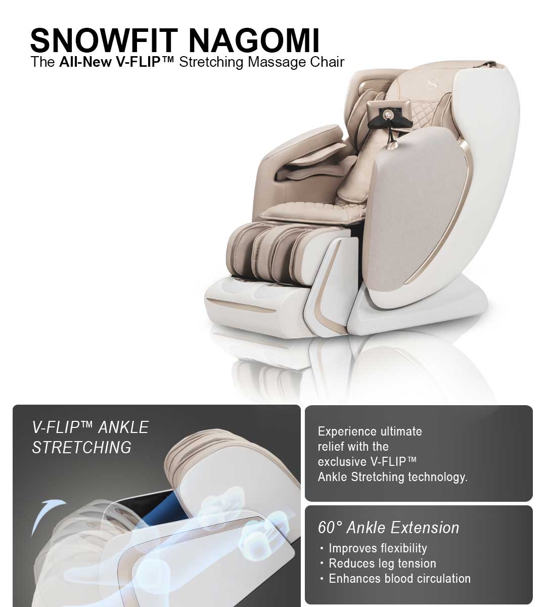 SNOWFIT Nagomi All-New V-FLIP™ Stretching Massage Chair | Shopee Malaysia
