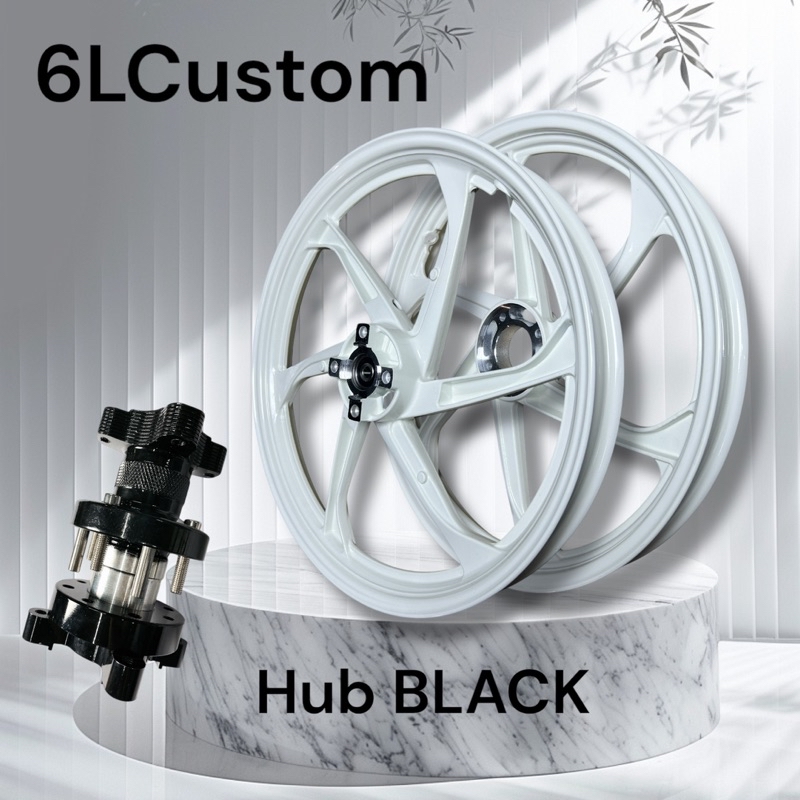 6LCustom HUB PNP Y15, Y16, CHROME, BLACK, TITANIUM SPORT RIM 6 BATANG ...