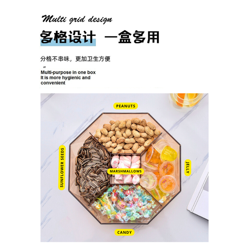RAYA Special Bekas Kuih Raya 5 In 1 Compartment Dried Fruit Plate Snack ...