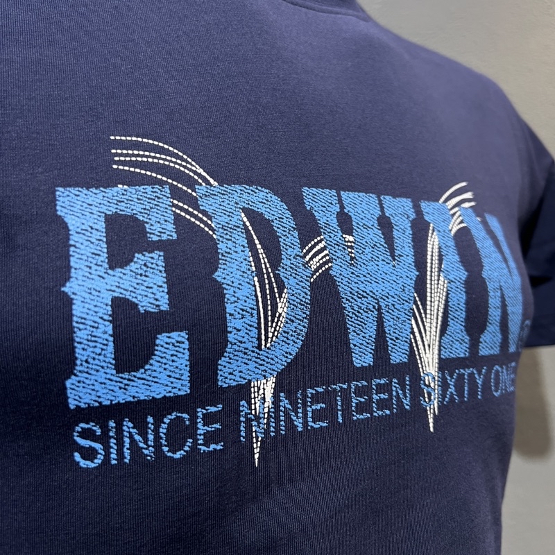 🔥Denim Series🔥 EDWIN® Men’s Signature Denim Logo Printing T-Shirt ...