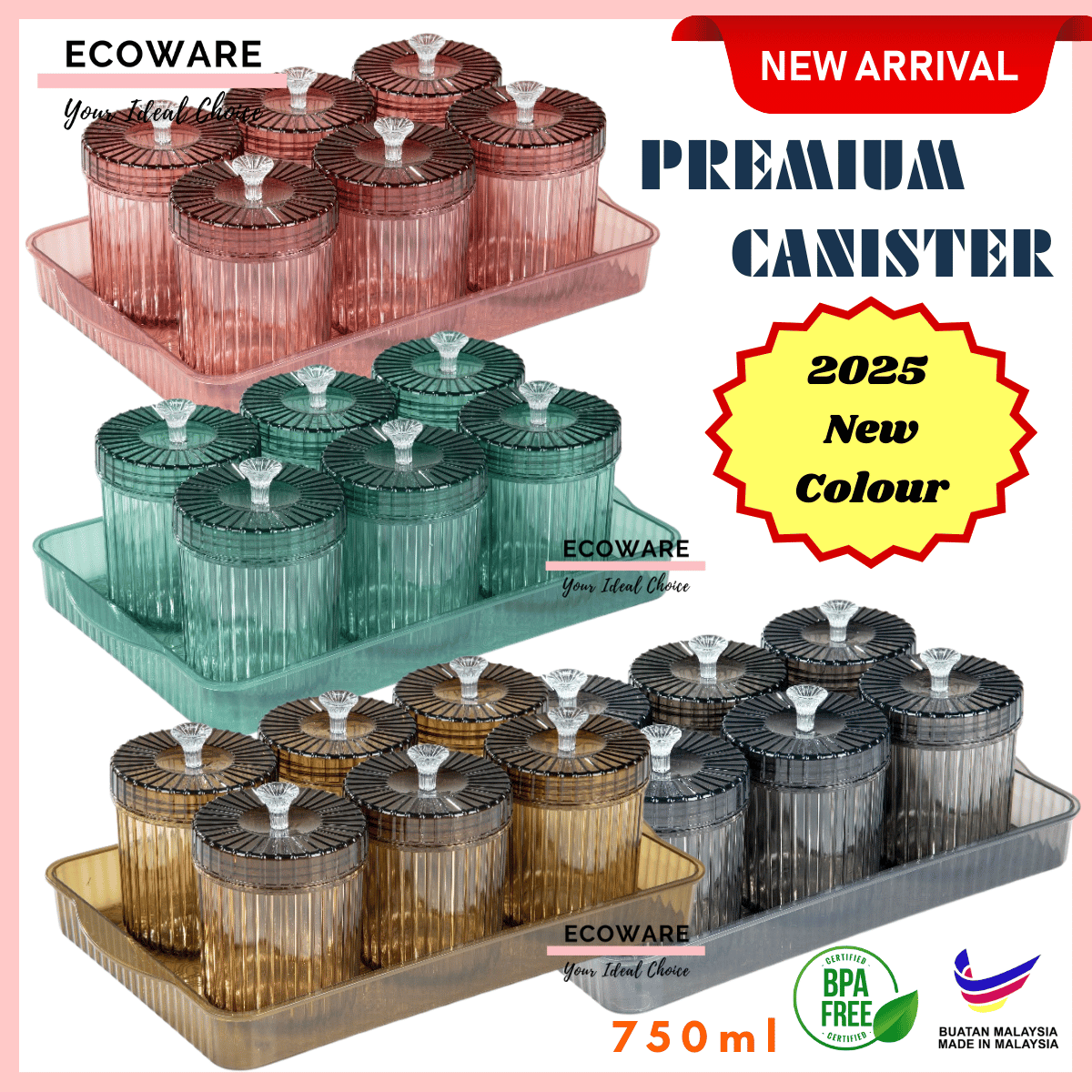 Baking Panda 6pcs Bekas Kuih Raya Set 750ml / Cookies Container Set ...