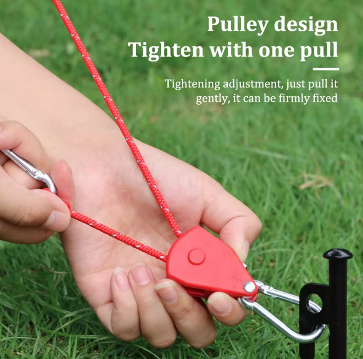 Outdoor Pulley Adjuster Tent Fastener Metal Lifting Pulley Reflective ...