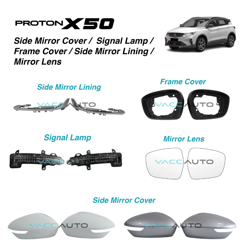 Proton X50 Side Mirror Cover Side Signal Rearview Mirror Wing Cover ...