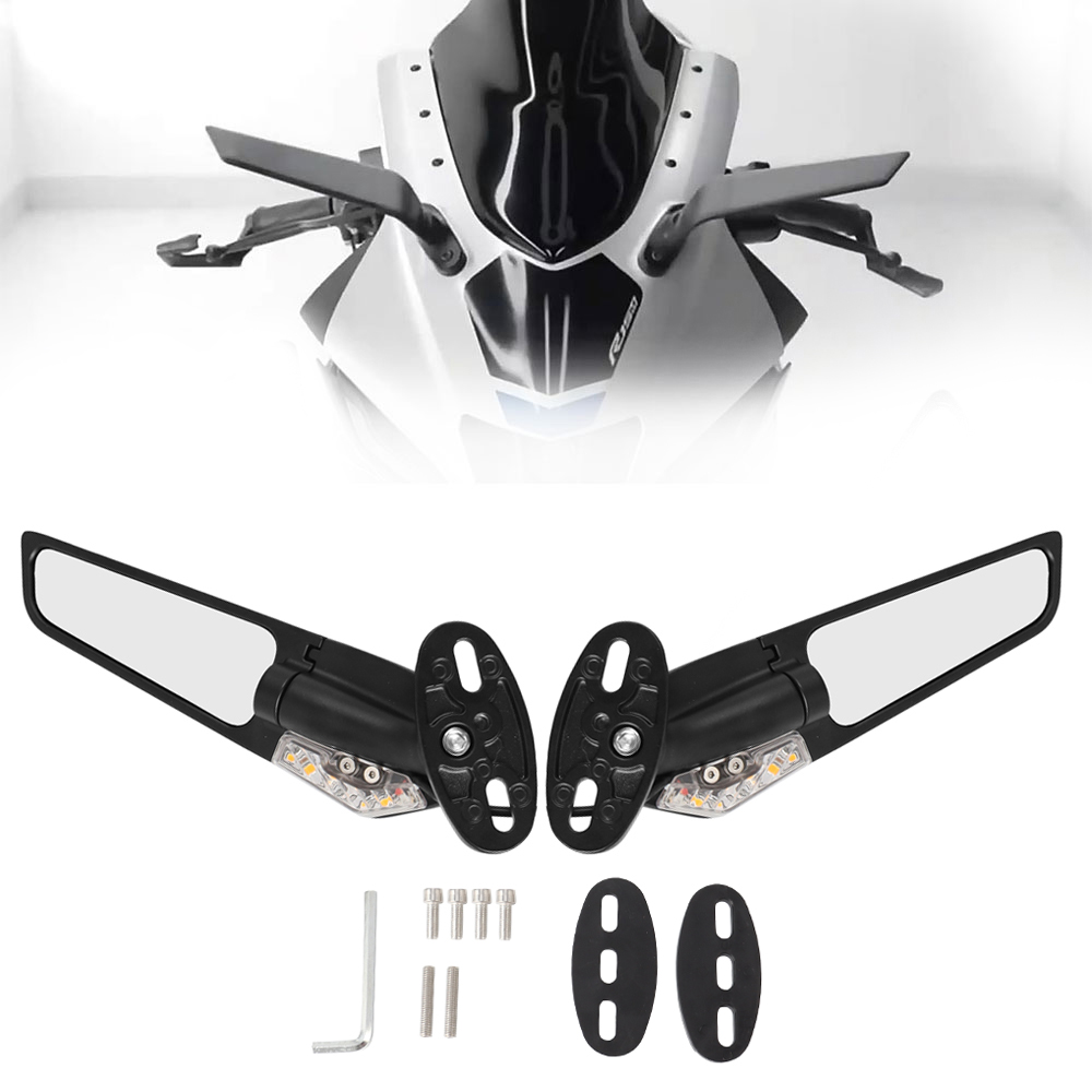 Winglet Side Mirror Cermin Sisi Stealth Wing Rearview Yamaha R25 R15 ...