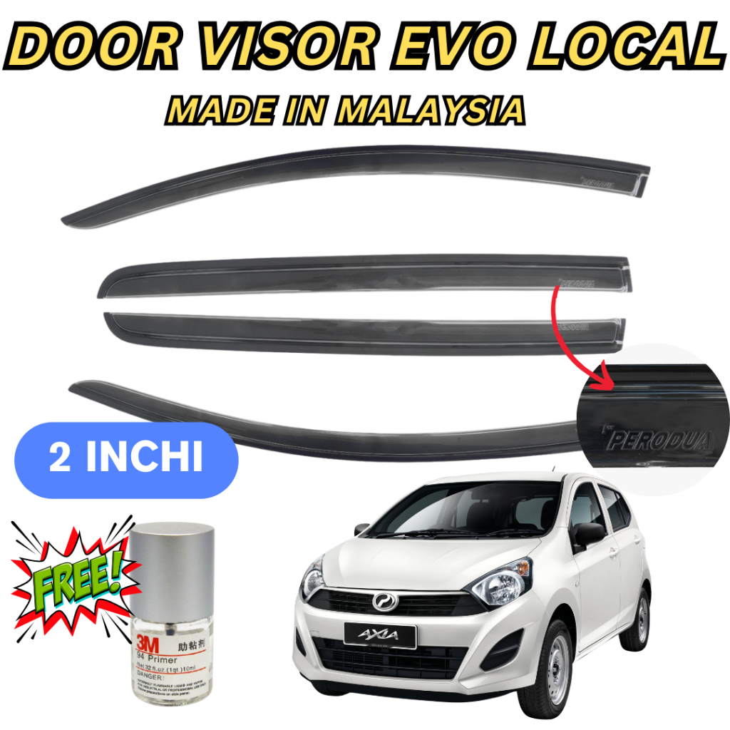Door Visor 3' Air Press Window Style Acrylic Wind Deflector For Perodua ...