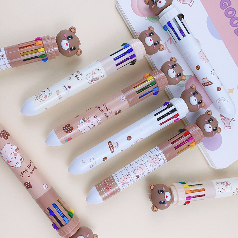 🔥𝐄𝐀𝐒𝐘 𝐒𝐖𝐈𝐓𝐂𝐇 10 Colors Ball Pen Multi Colour Ballpoint Pens Kids ...