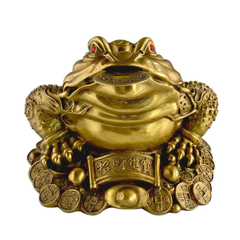 Feng Shui Brass Copper Three Legged Frog Toad Blessing Attracting ...