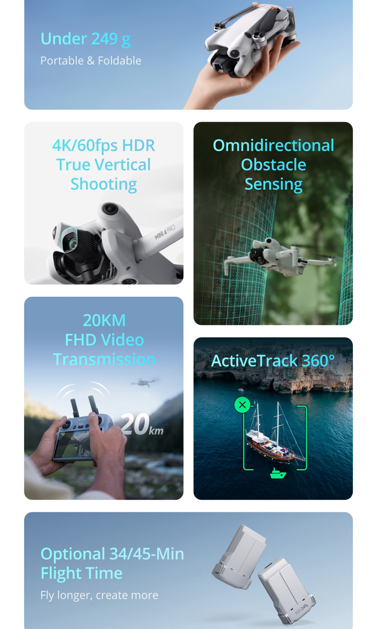 DJI Mini 4 Pro - Camera Drone | 4K/60fps HDR True Vertical Shooting ...