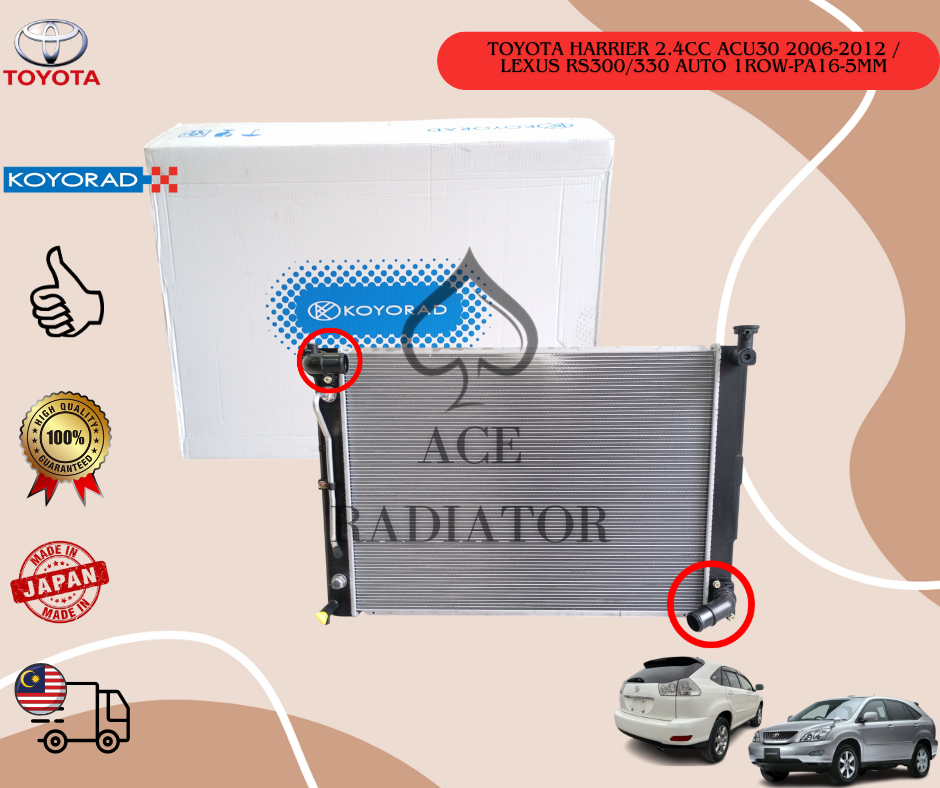 TOYOTA HARRIER 2.4CC ACU30 2006-2012 / LEXUS RS300/330 AUTO 1ROW-PA16 ...