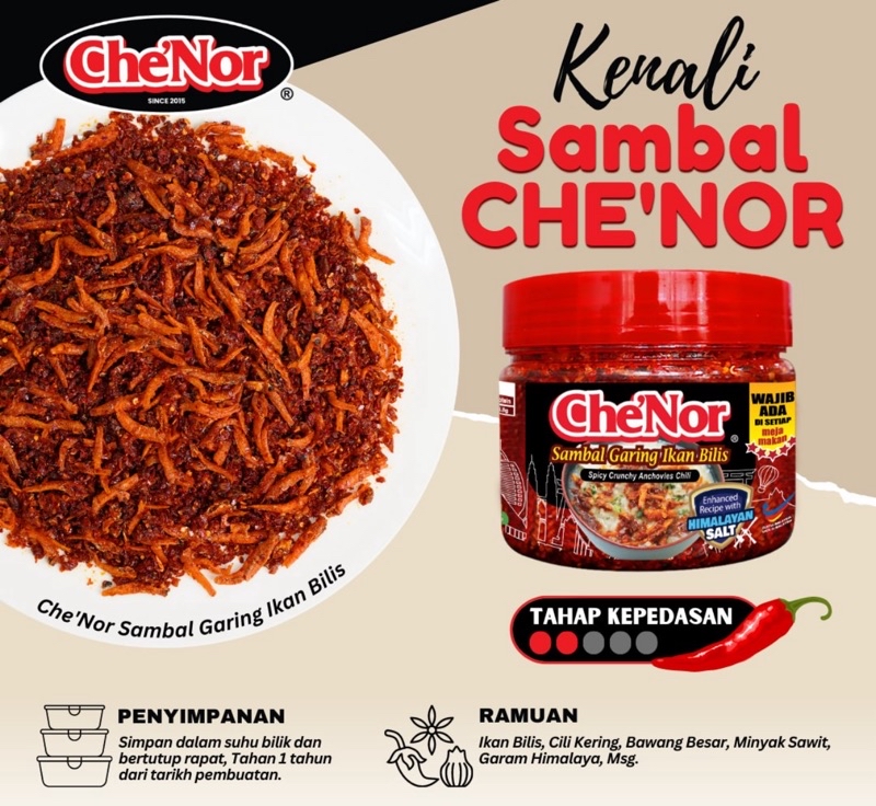 CHE NOR SAMBAL GARING IKAN BILIS 160GM | Shopee Malaysia