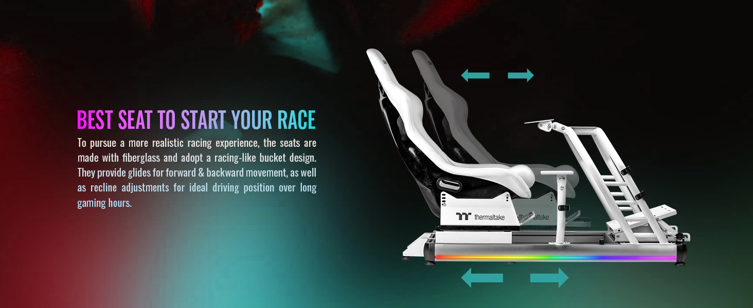 Thermaltake GR500 Racing Simulator Cockpit, Compatible with Trustmaster ...