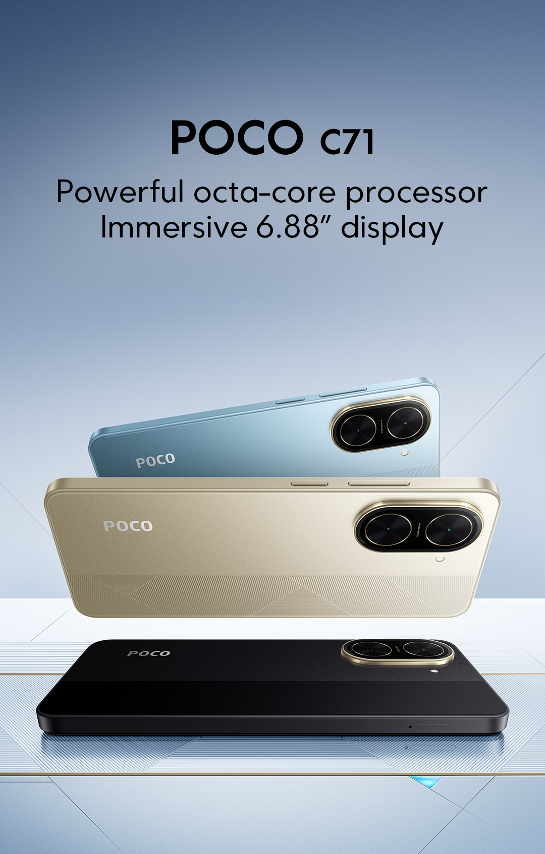 POCO C71 Up to 4GB+128GB/6.88'' display/5200mAh battery/3.5mm headphone ...