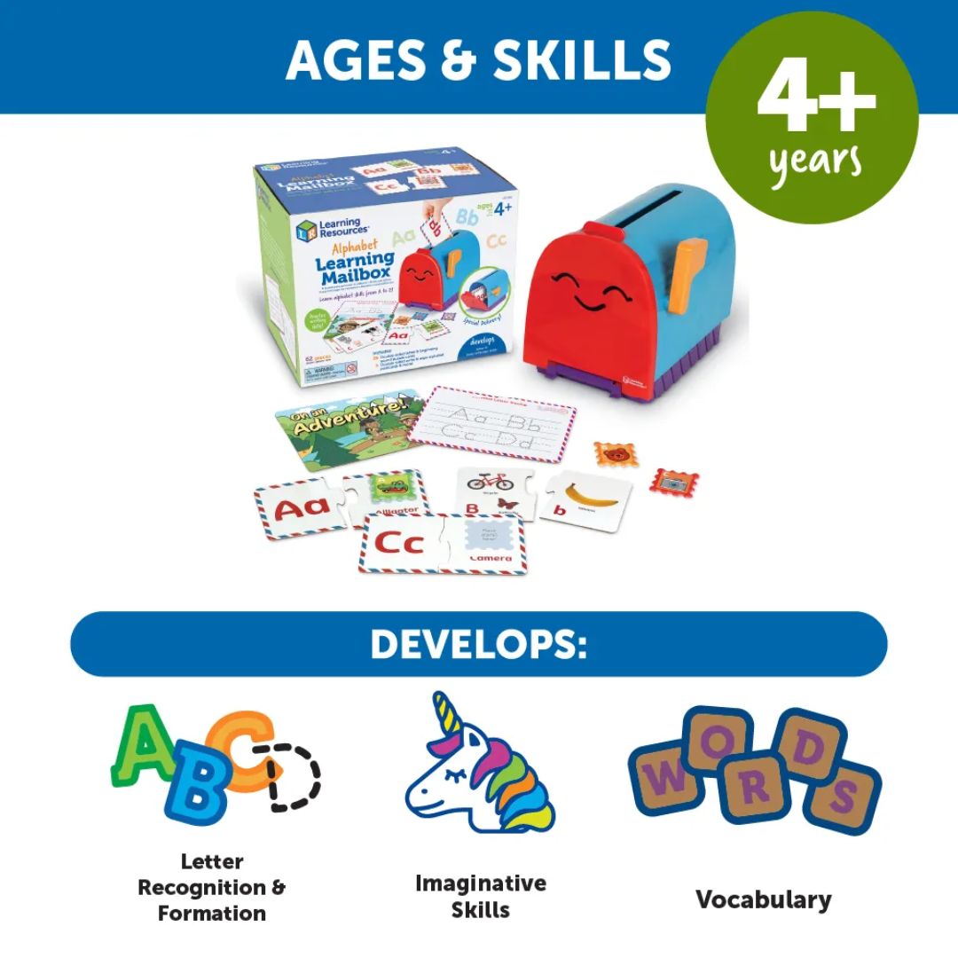 Learning Resources Alphabet Learning Mailbox- Age 4+, Educational, Fine ...