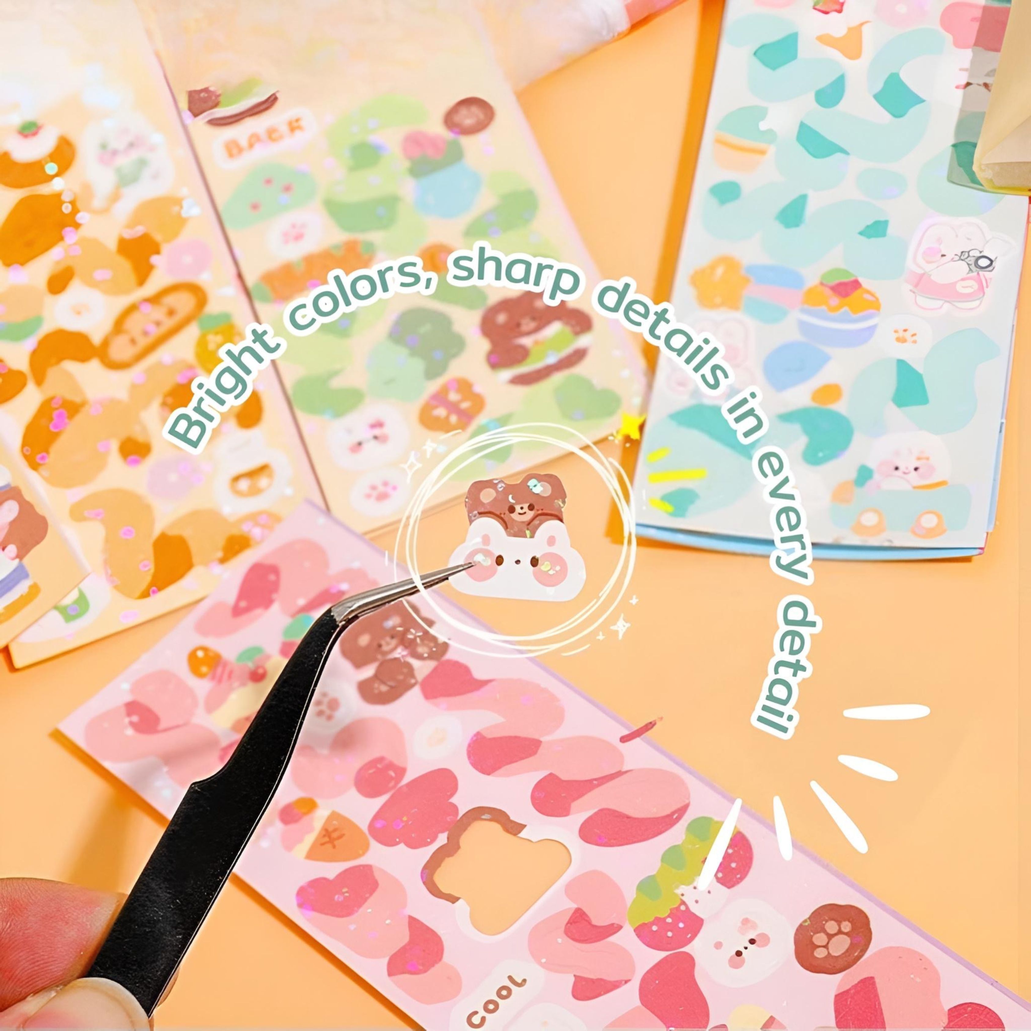 Paper stickers in cute patterns to decorate DIY pencil cases and phone ...