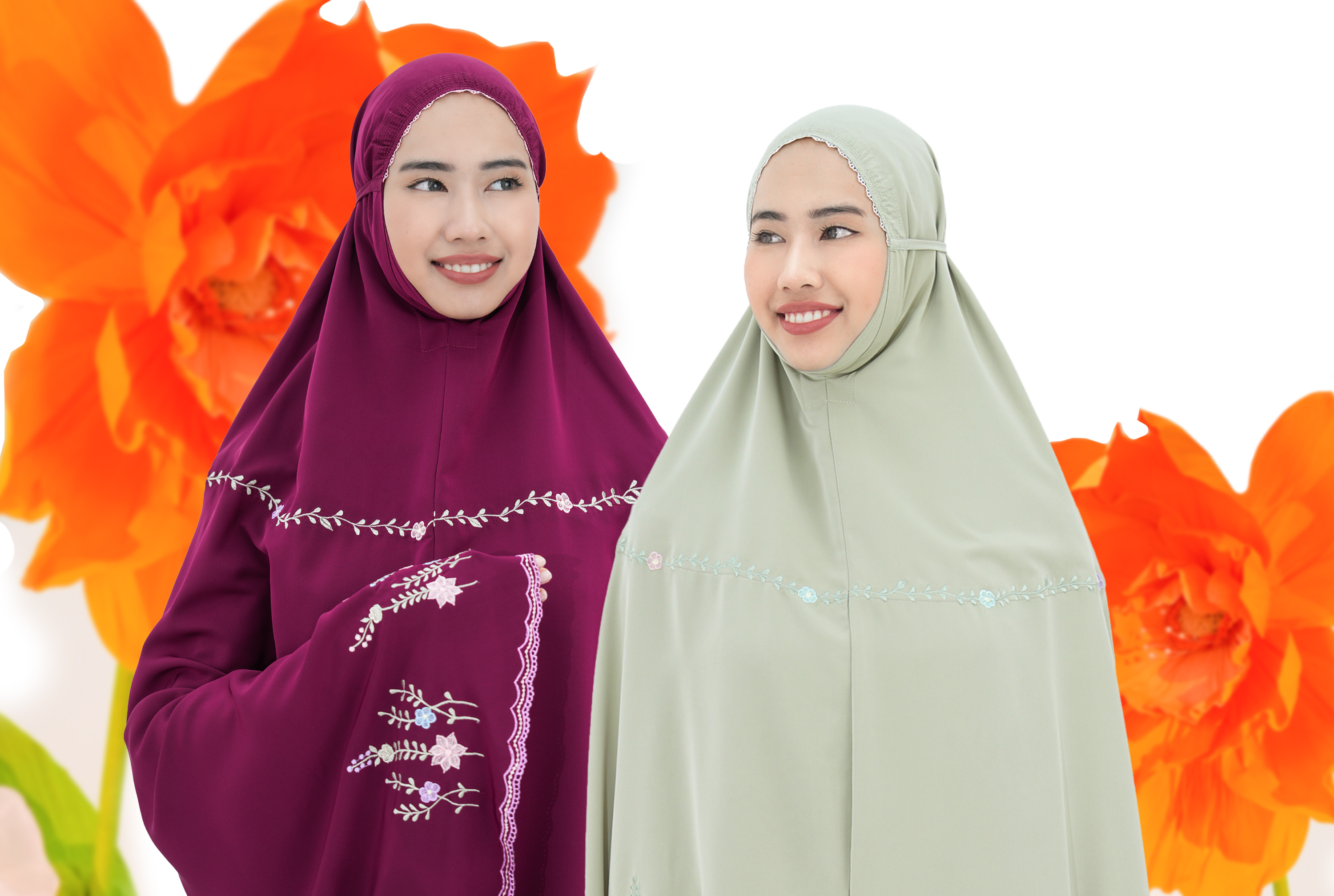 WILDFLOWERS by Telekungtea | Premium Embroidered Telekung | Shopee Malaysia